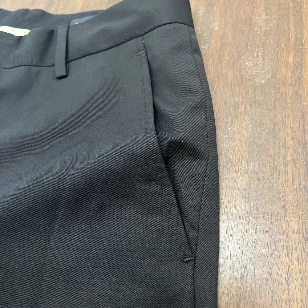 Banana Republic Men's Dress Pants Black 100% Wool Shell Size 33x32 Flat Front